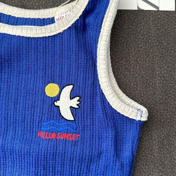 ZARA Kids | Bluish | EMBROIDERED PIPED KNIT BODYSUIT - Picture 8 of 8